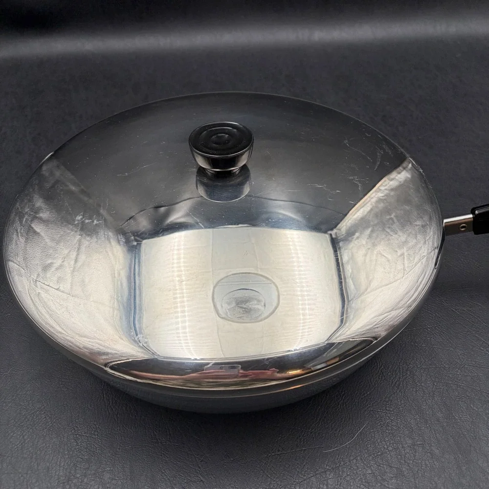 Revere Ware 12 Inch Non-Stick Aluminum Skillet Frying Pan with Stainless Lid
